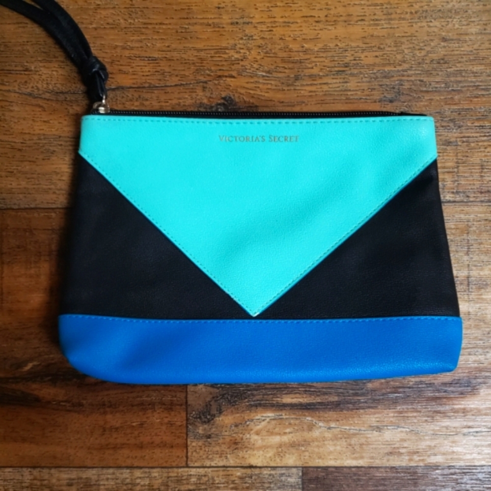 Victoria's Secret Turquoise and Black Makeup Bag